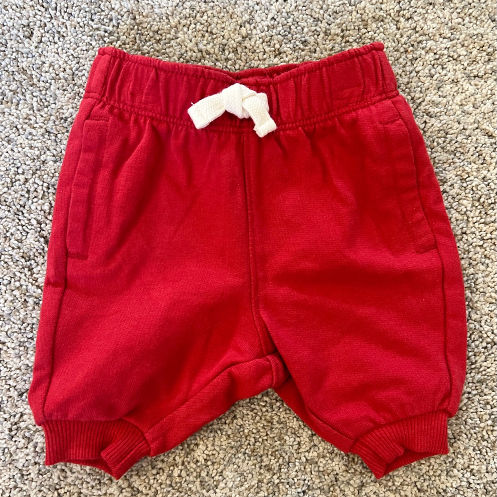 Carter's Bright Red Knit Pull-On Shorts with White Bow Newborn NET